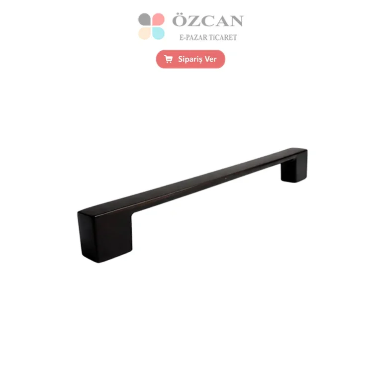 Alüminyum Geniş Köprü Kulp 160 mm ve 192 mm ölçülerinde, Siyah Antrasit renkte. Büyük mutfak dolapları için paslanmaz, dolgun tutuşlu şık tasarım.
