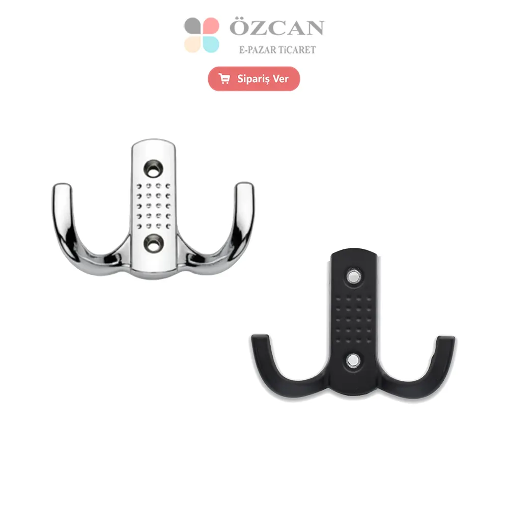 00004- Noktalı Askı Portmanto Dolap Askı ozcan pazar -0001 Noktalı Portmanto Askı Zamak Krom Siyah Duvar Askılığı Vestiyer