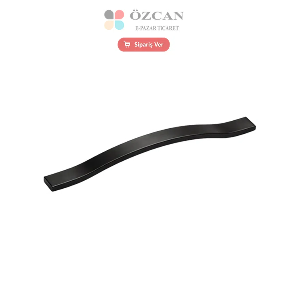 Alüminyum Akasya Düz Kulp 128 160 192 224 mm Siyah Krom
