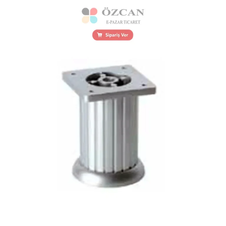 Çizgili Plastik Ayak Yuvarlak AY-236-50 Mat Krom 5 cm 8 cm 10 cm Ø 50