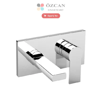 Krom Ankastre Duş Bataryası Kumanda Panelli Kare S100100184 Banyo Batarya Takımı