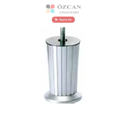 Konik Çizgili Plastik Ayak Saplamalı M8 AY-386 Mat Krom Saten 5 cm 8 cm 10 cm