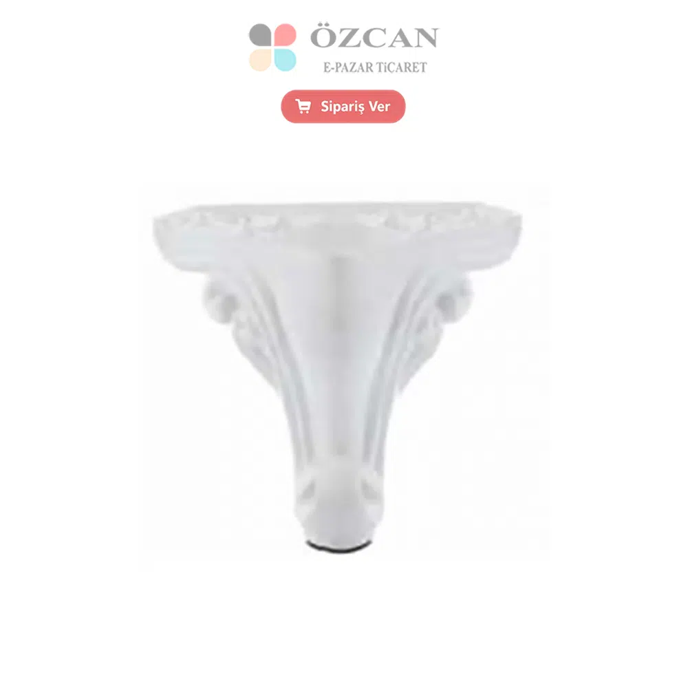 0032- Sultan Plastik Ayak masa mobilya koltuk baza ayak ozcan pazar 0001 Sultan Plastik Ayak AY-1607 Beyaz Çeviz 14 cm