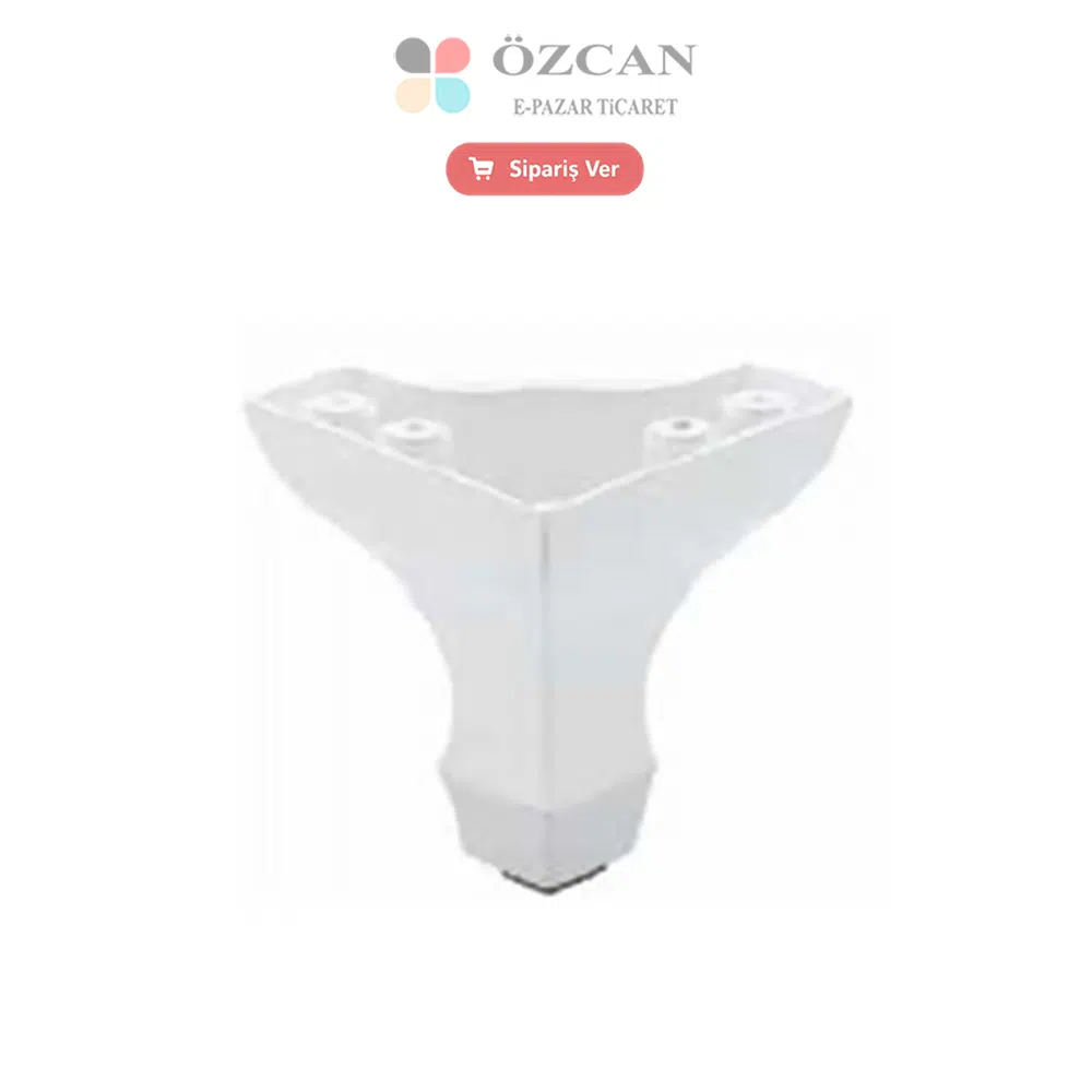 0034- Lükens 8 cm Ayak masa mobilya koltuk baza ayak ozcan pazar 0001 Lükens Plastik Ayak AY-1601 Beyaz Çeviz 8 cm