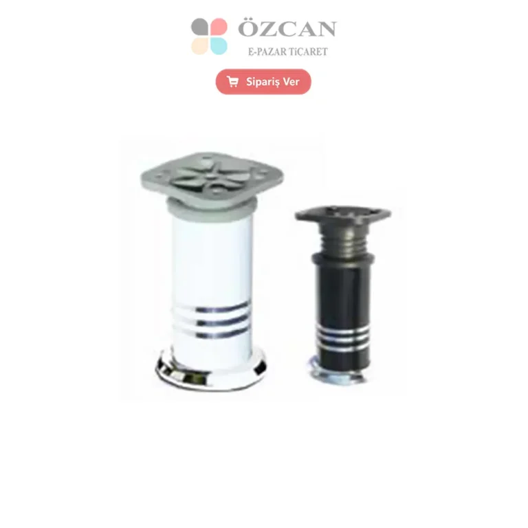 Bilezikli Alm. Ayak Plastik Dişli AY-1219-42 Beyaz Siyah Mat Krom İnox 6.5 cm 8 cm 10 cm 12 cm 15 cm 20 cm Ø 42