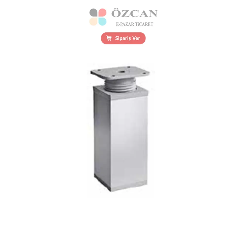 0054- Kare Düz Alm. Ayak Pls. Dişli 40x40 AY-137 masa mobilya koltuk baza ayak ozcan pazar 0001 Kare Düz Alm. Ayak Pls. Dişli 40x40 AY-137 Beyaz Siyah Mat Krom İnox 5 cm 8 cm 10 cm 12 cm 15 cm 20 cm 25 cm 40x40 mm
