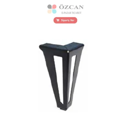 Eyfel Dekor Ayak AY-599 Beyaz Siyah Krom 15 cm
