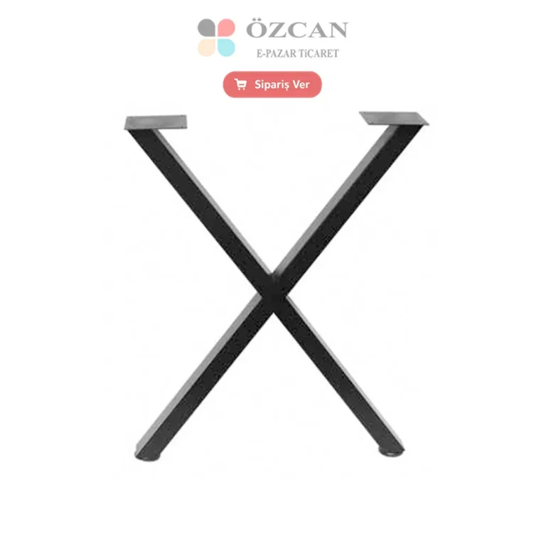 X Metal Masa Ayağı AY-1308 Krom 45 cm 72 cm 40x60 mm 30x50 mm Profil X Form