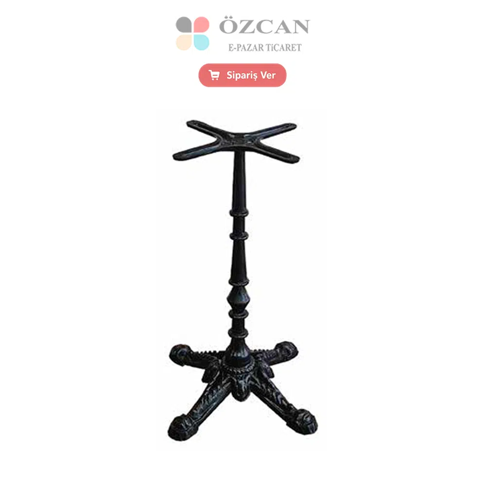 0158- Döküm Desenli Metal Ayak AY-1072 masa mobilya koltuk baza ayak ozcan pazar 0001 Döküm Desenli Metal Ayak AY-1072 Mat Siyah Beyaz 71 cm Döküm Demir Desenli.